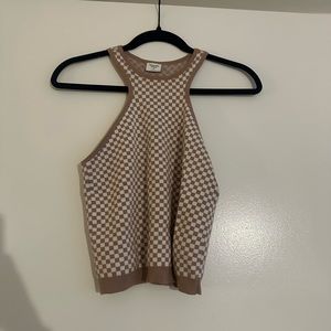 Abercrombie & Fitch Brown Checked Top